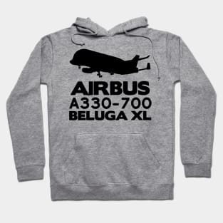 Airbus A330-700 Beluga XL Silhouette Print (Black) Hoodie